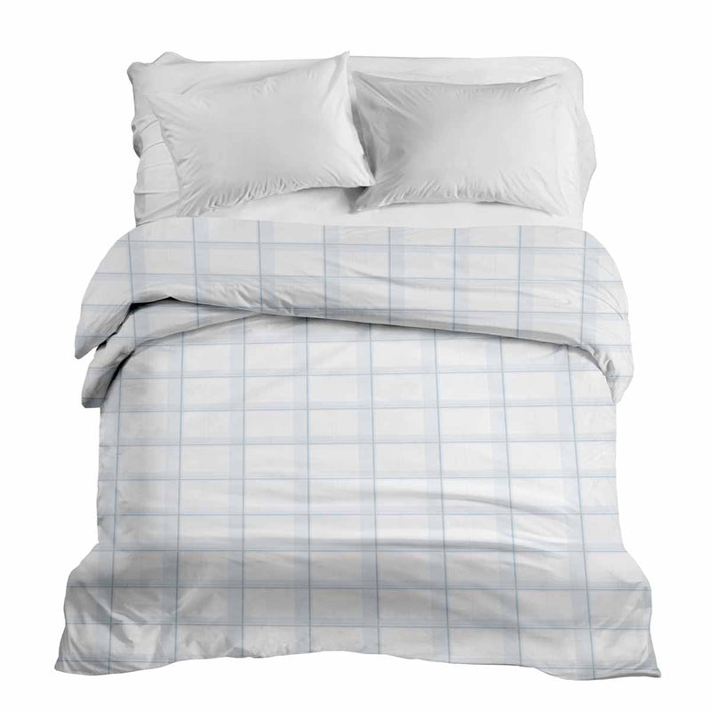 Therapiedekens Katoenen hoes Wit Blauw Geruit