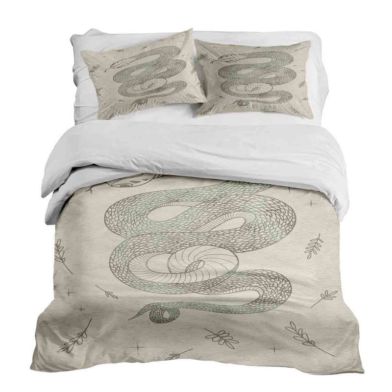 Therapy blanket bedding set beige with snake