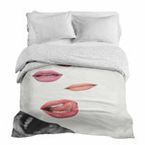 Therapiedekens katoenen hoes wit met lippen