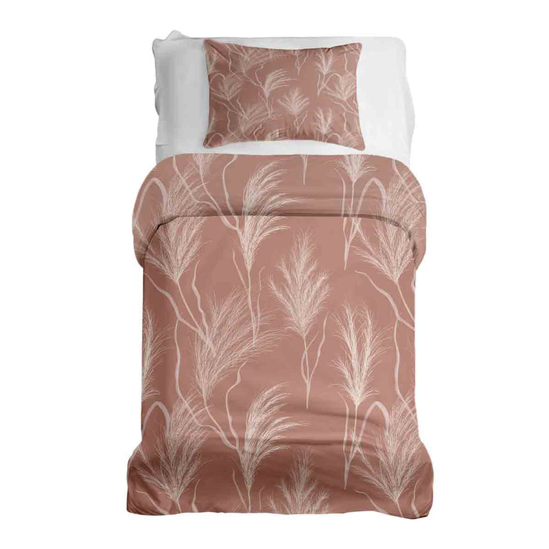 Therapy blankets bedding set, old rose with pampas grass