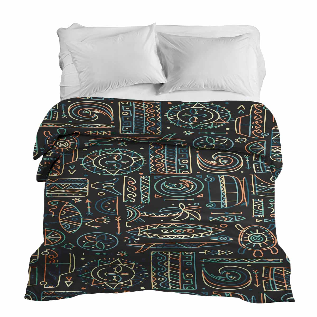 Coperta terapeutica originale - Rivestimento in cotone con motivo hawaiano verde