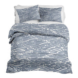 Therapy blankets bedding set, wavy pattern, blue.