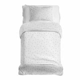 Therapy blanket and bedding set, white with grey dots.