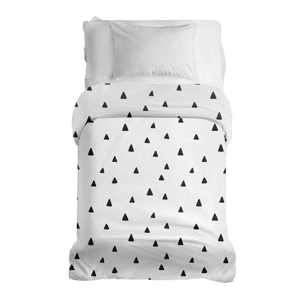 Original therapy blanket - cotton cover white with triangles in black