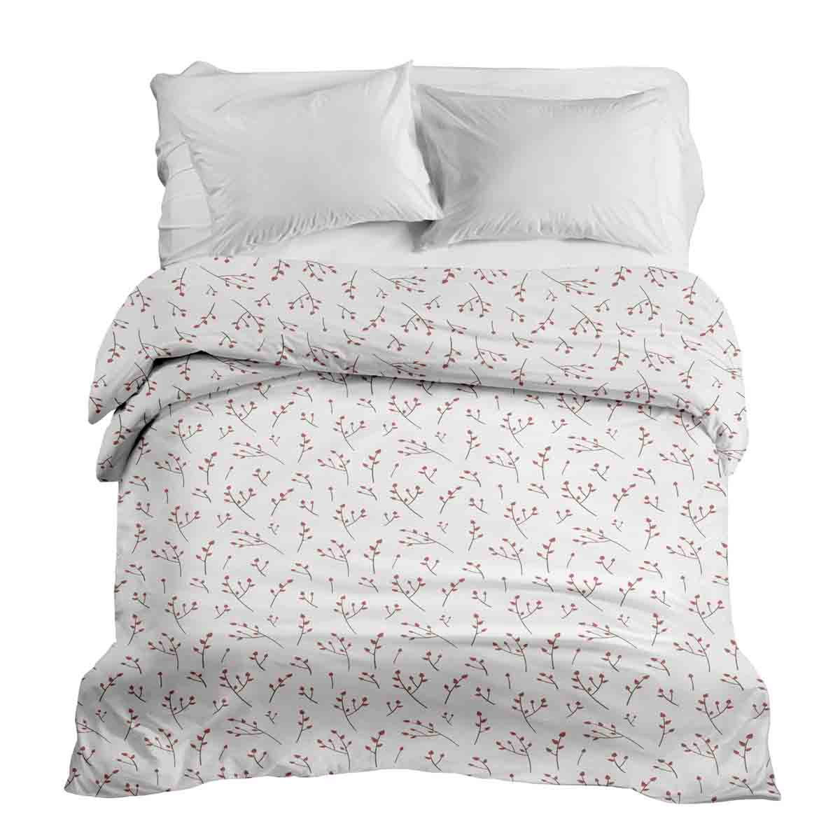 Manta terapéutica original - Funda de algodón blanca con delicadas rosas