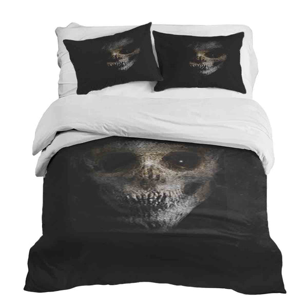 Set de ropa de cama y manta terapéutica negro terrorífico