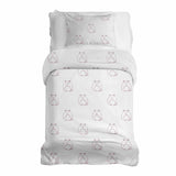 Therapy blanket bedding set, white with cat.