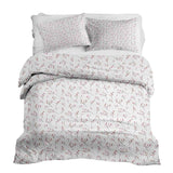 Therapy blanket and bedding set, white with delicate roses.