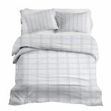 Therapy blankets bedding set, white and blue checkered.
