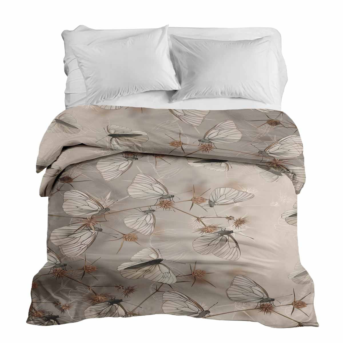 Originele therapiedeken - katoenen hoes beige met motten