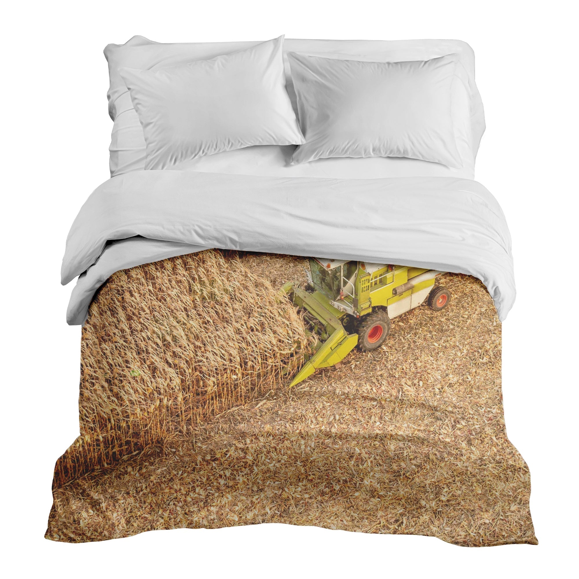 Originele therapiedeken - katoenen hoes tractor op veld