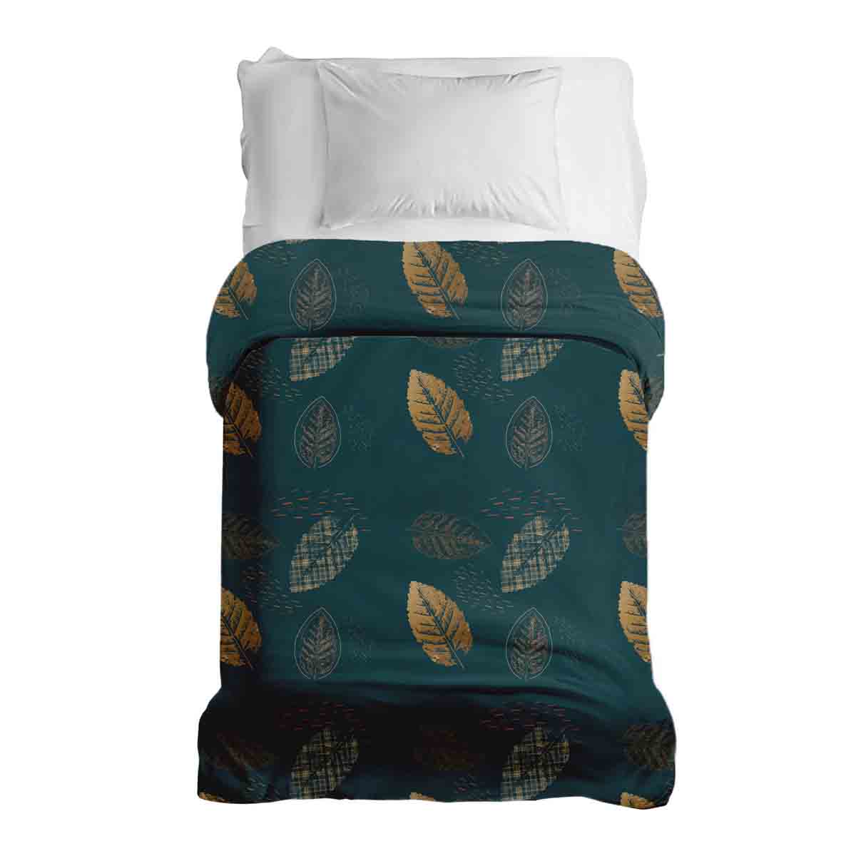 Coperta terapeutica originale - Rivestimento in cotone verde con foglia dorata