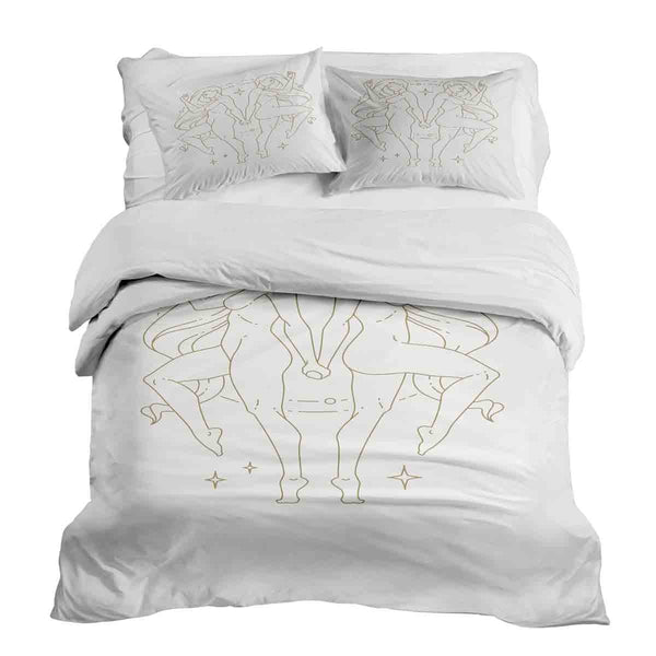 Set di biancheria da letto con coperta terapeutica motivo costellazione Gemelli