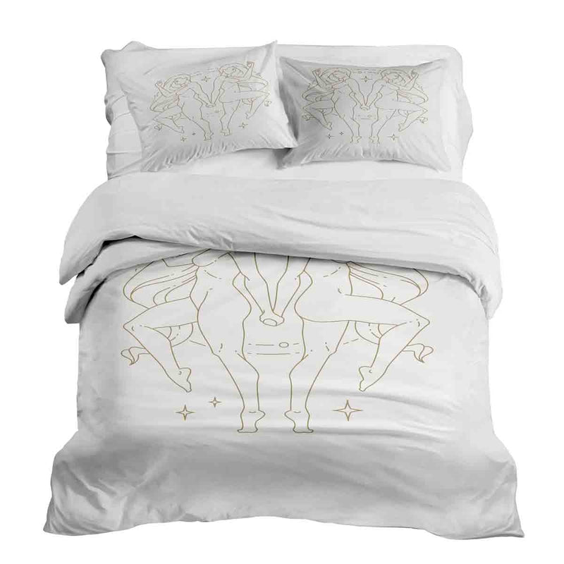 Set di biancheria da letto con coperta terapeutica motivo costellazione Gemelli