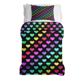 Therapy blankets and bedding set, colorful hearts