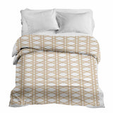 Therapie dekens katoenen hoes wit met cirkels beige