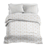 Therapy blanket bedding set, white with straws.