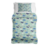 Therapy blanket bedding set green with whales