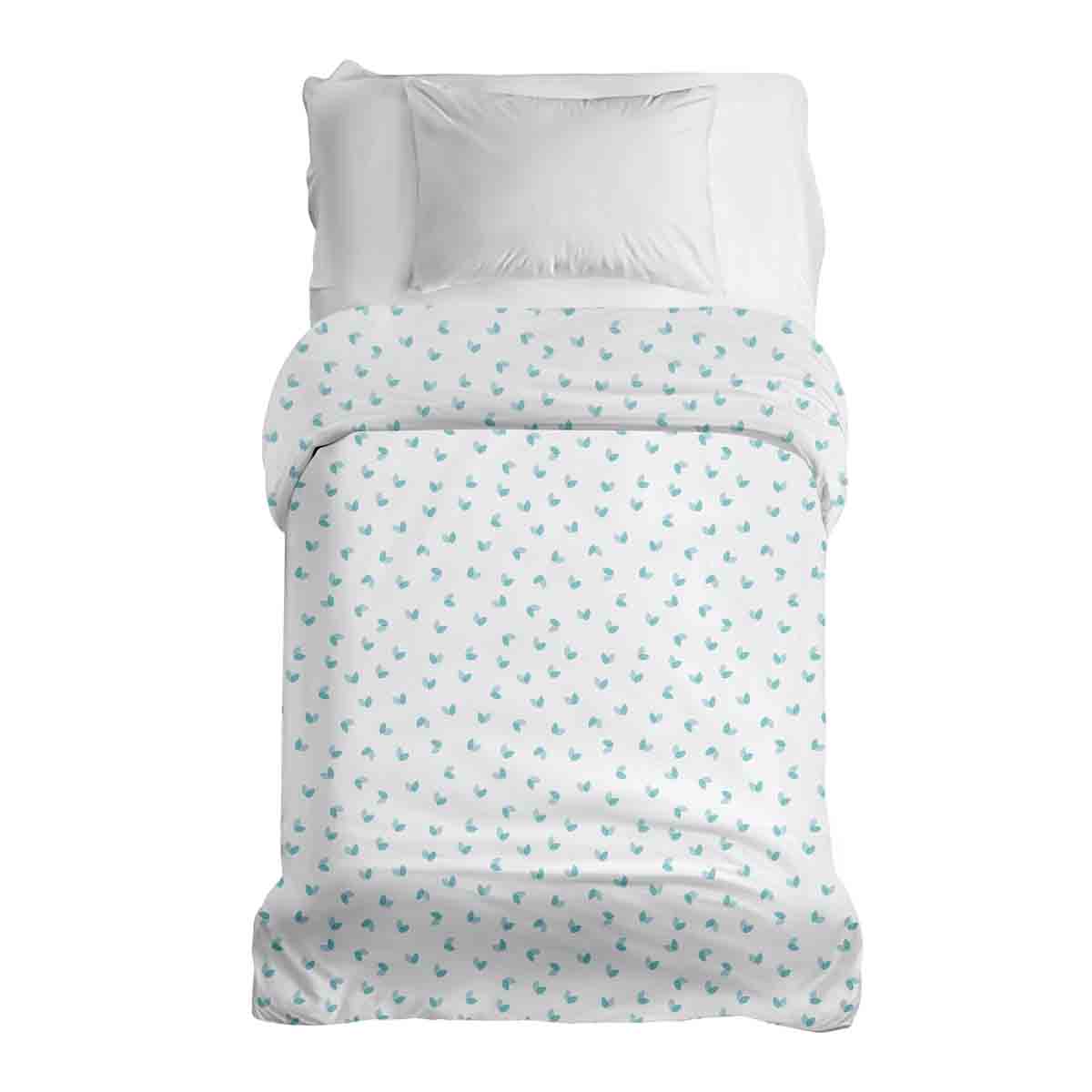 Original therapy blanket - cotton cover white with blue hearts
