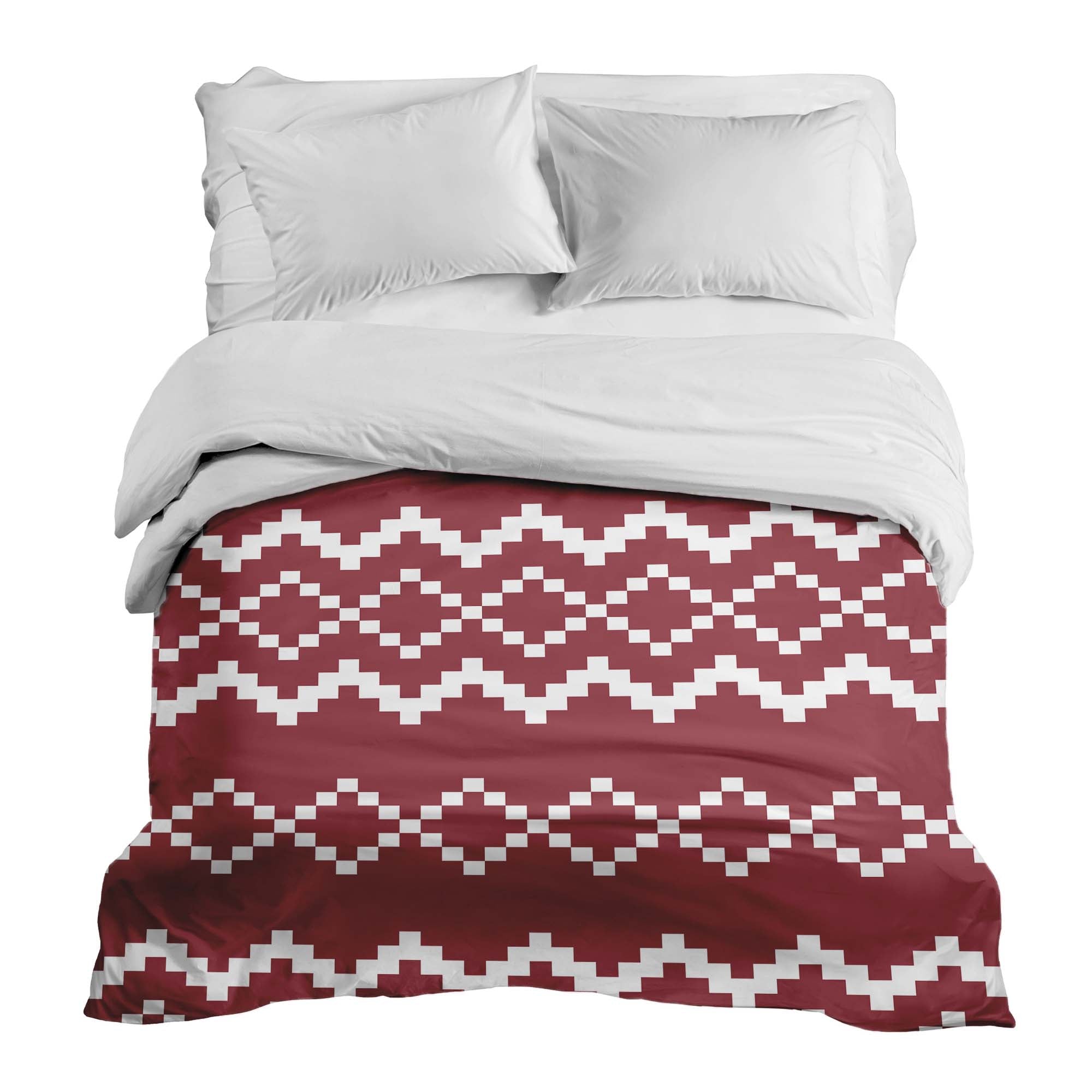 Coperta terapeutica originale - Rivestimento in cotone con motivo natalizio rosso