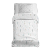 Therapy blanket and bedding set, white with spring flowers.