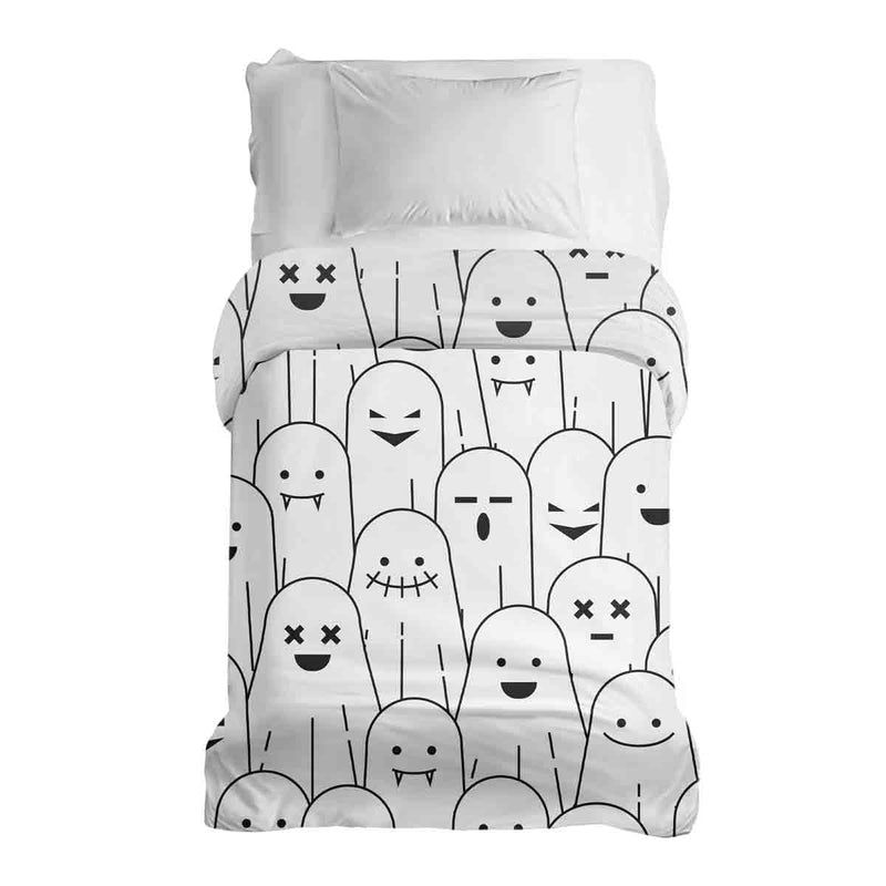 Coperte terapeutiche con rivestimento in cotone bianco con fantasmi divertenti