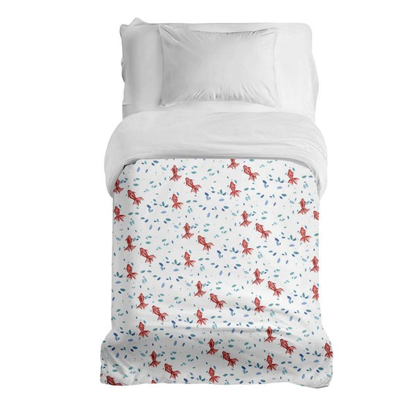 Therapy blankets with cotton cover, red fish design.