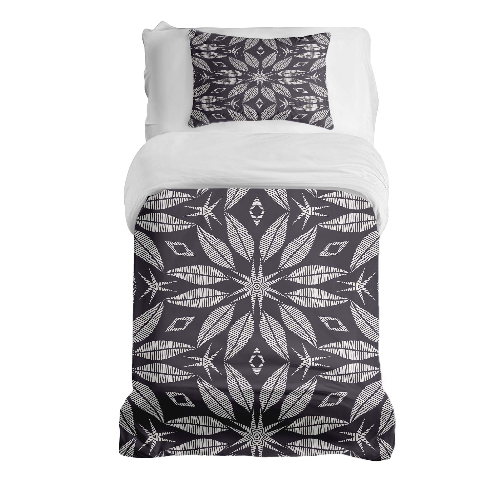 Set di biancheria da letto con coperta terapeutica e grande fiore