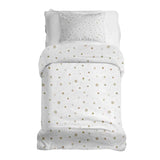 Therapy blanket and bedding set, white with golden stars.