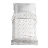 Therapy blanket bedding set, white with straws.