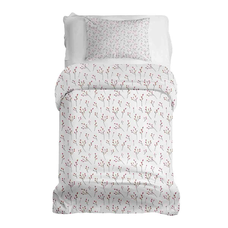 Therapy blanket and bedding set, white with delicate roses.