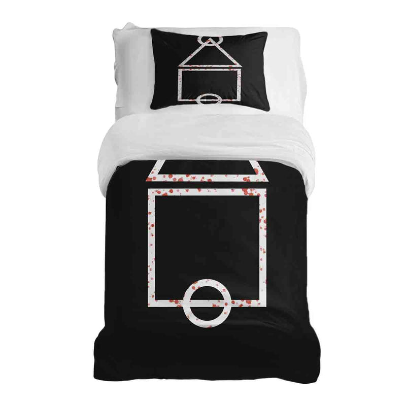 Therapy blanket and bedding set with bloody patterns.