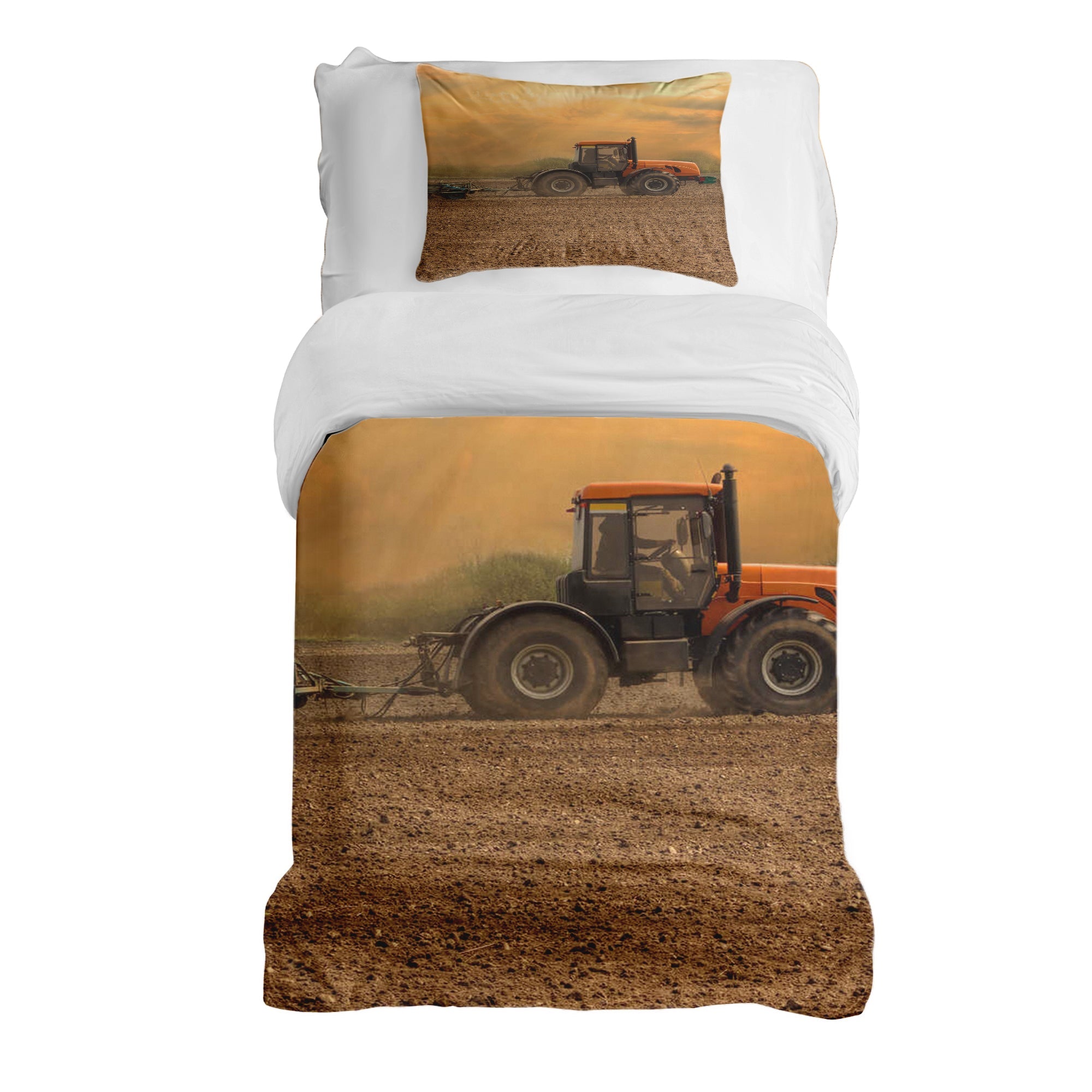 Juego de ropa de cama con manta terapéutica tractor con remolque