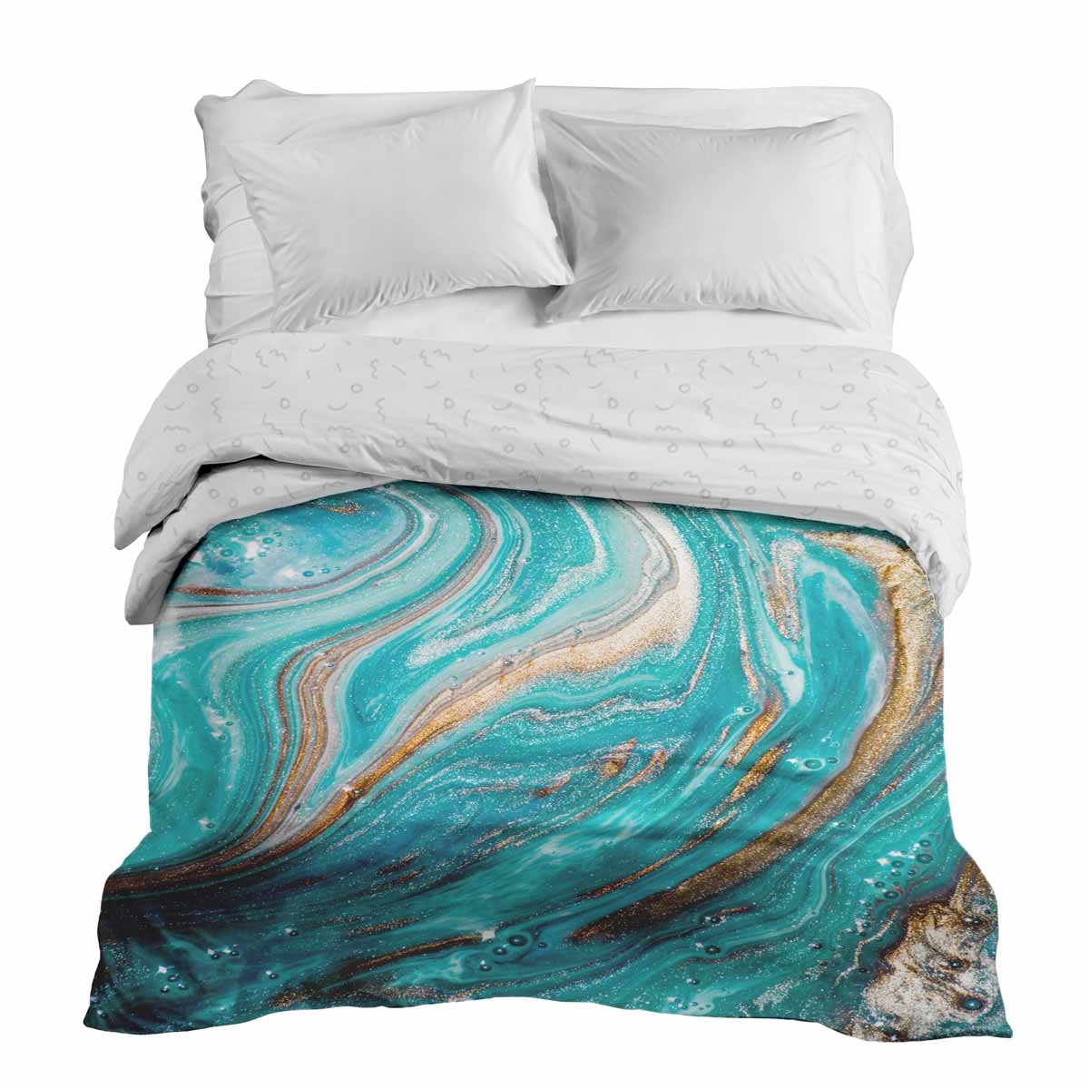 Original therapy blanket - cotton cover marble turquoise