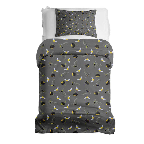 Therapy blanket bedding set, grey, magic hat.