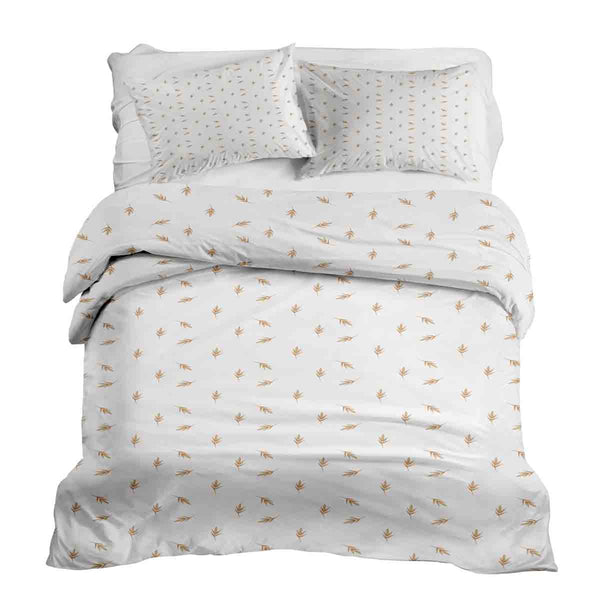 Therapy blanket bedding set, white with straws.