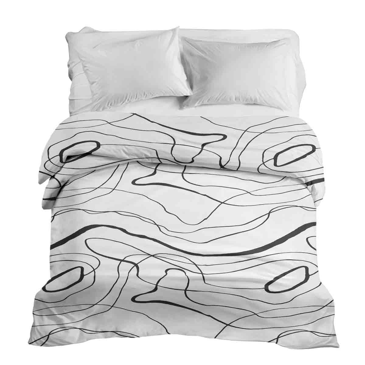 Originele therapiedeken - katoenen hoes met zwarte slangenlijnen