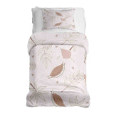 Set de ropa de cama con manta terapéutica rosa con hojas
