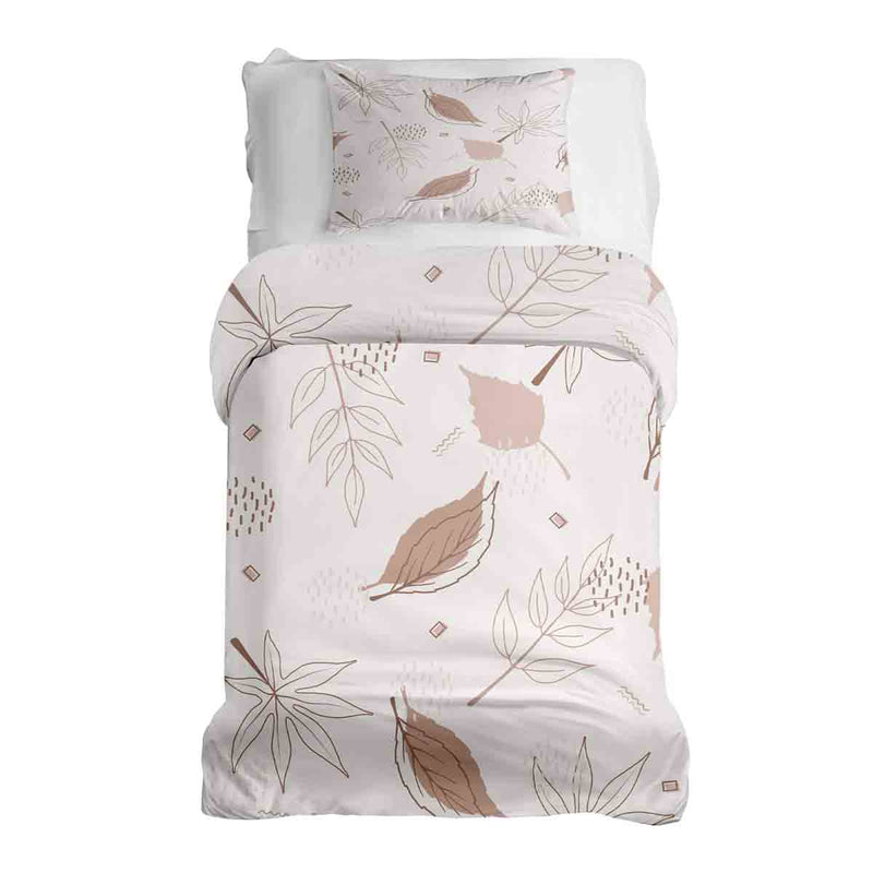 Set de ropa de cama con manta terapéutica rosa con hojas