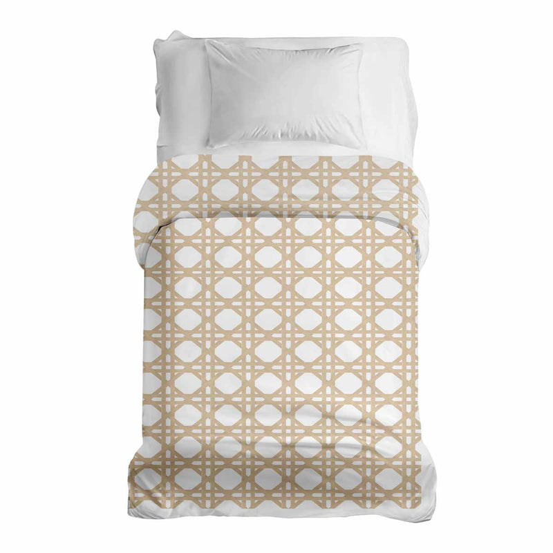 Therapie dekens katoenen hoes wit met cirkels beige