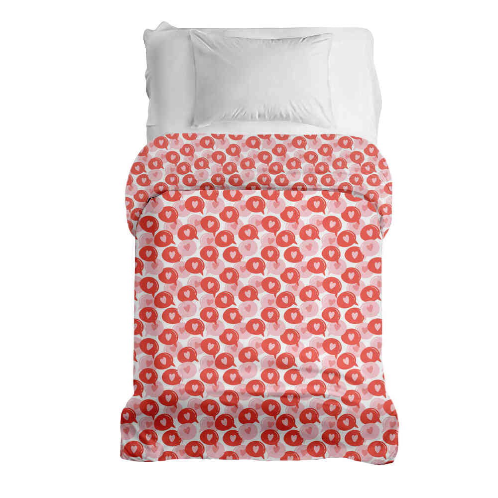 Couverture thérapeutique originale - Housse en coton bulle de dialogue avec cœur