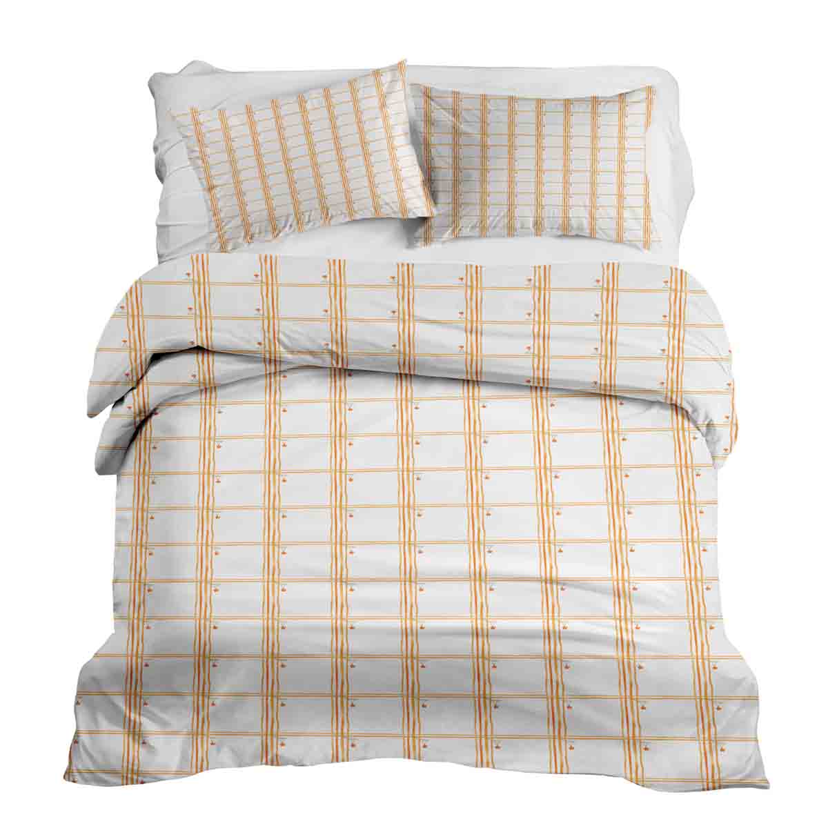 Therapy blankets bedding set yellow checkered