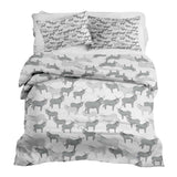 Therapy blankets bedding set grey with donkeys