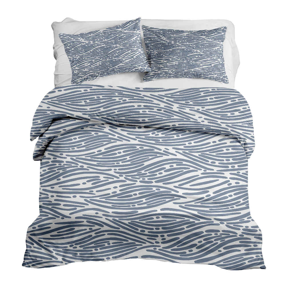 Therapy blankets bedding set wavy pattern blue