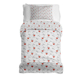 Set di biancheria da letto con coperta terapeutica bianca con scritta Love