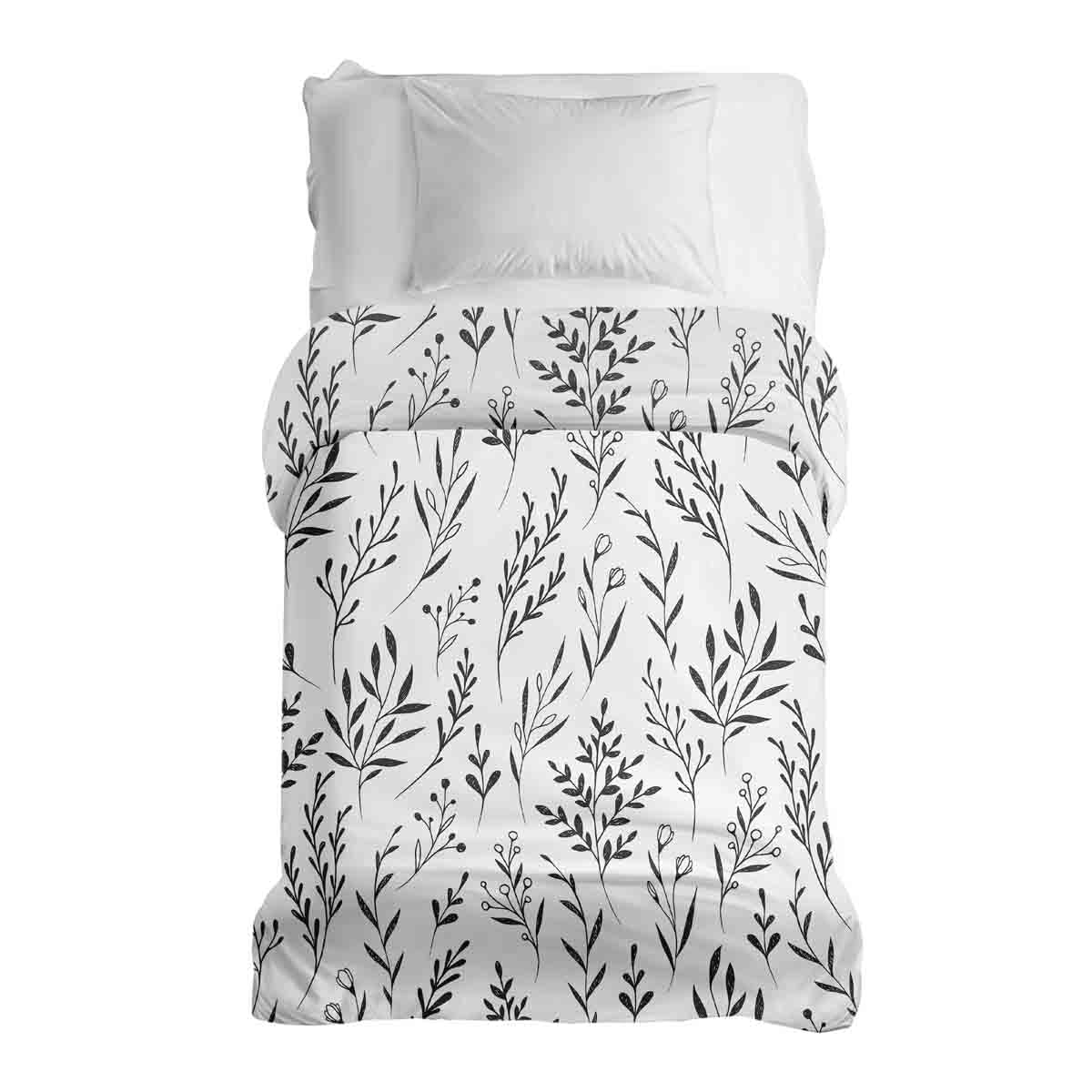 Coperta terapeutica originale - Rivestimento in cotone bianco con rami neri