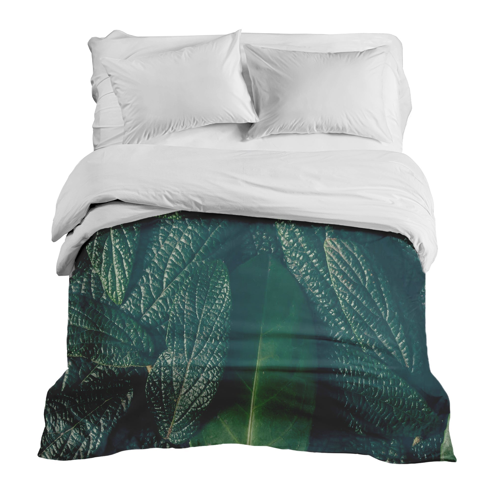 Original therapy blanket - cotton cover green leaves
