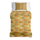 Set di biancheria da letto con coperte terapeutiche arancione con trattori