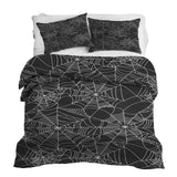 Set di biancheria da letto con coperta terapeutica nera con ragnatela