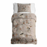 Therapy blanket bedding set, beige with moths.